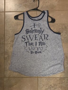 Boxed Lunch Blue Heather Graphic Tank Top - Navy Trim